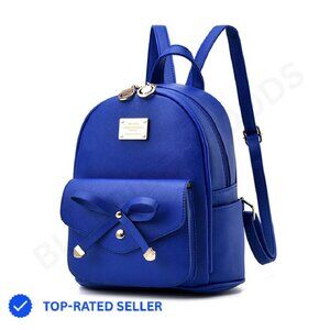 Mini Leather Backpack Cute Bowknot Chic Fashion Daypack Women Girls Purse